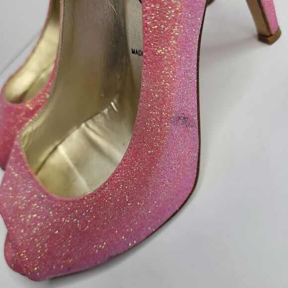 Butter London pink gold open peep toe stiletto party clubbing heels 7 - Picture 7 of 8